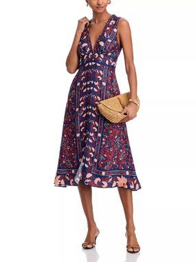 FARM Rio Boho Floral Scarf Midi Dress